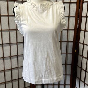 Banana Republic Ruffle-Trim Couture Tee White